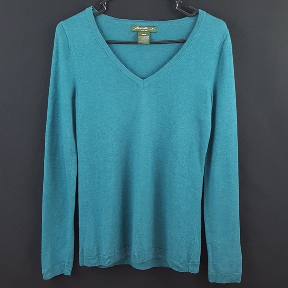 Eddie Bauer Lambswool Blend V-Neck Sweater - Picture 1 of 8